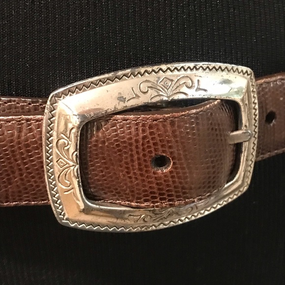 Vintage Ladies Western Belt Womens 34 Brown Silver Concho Cowgirl Rodeo Ranch - Picture 3 of 8